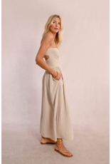 Molly Bracken Molly Bracken -  Strapless Smocked Dress (Beige)