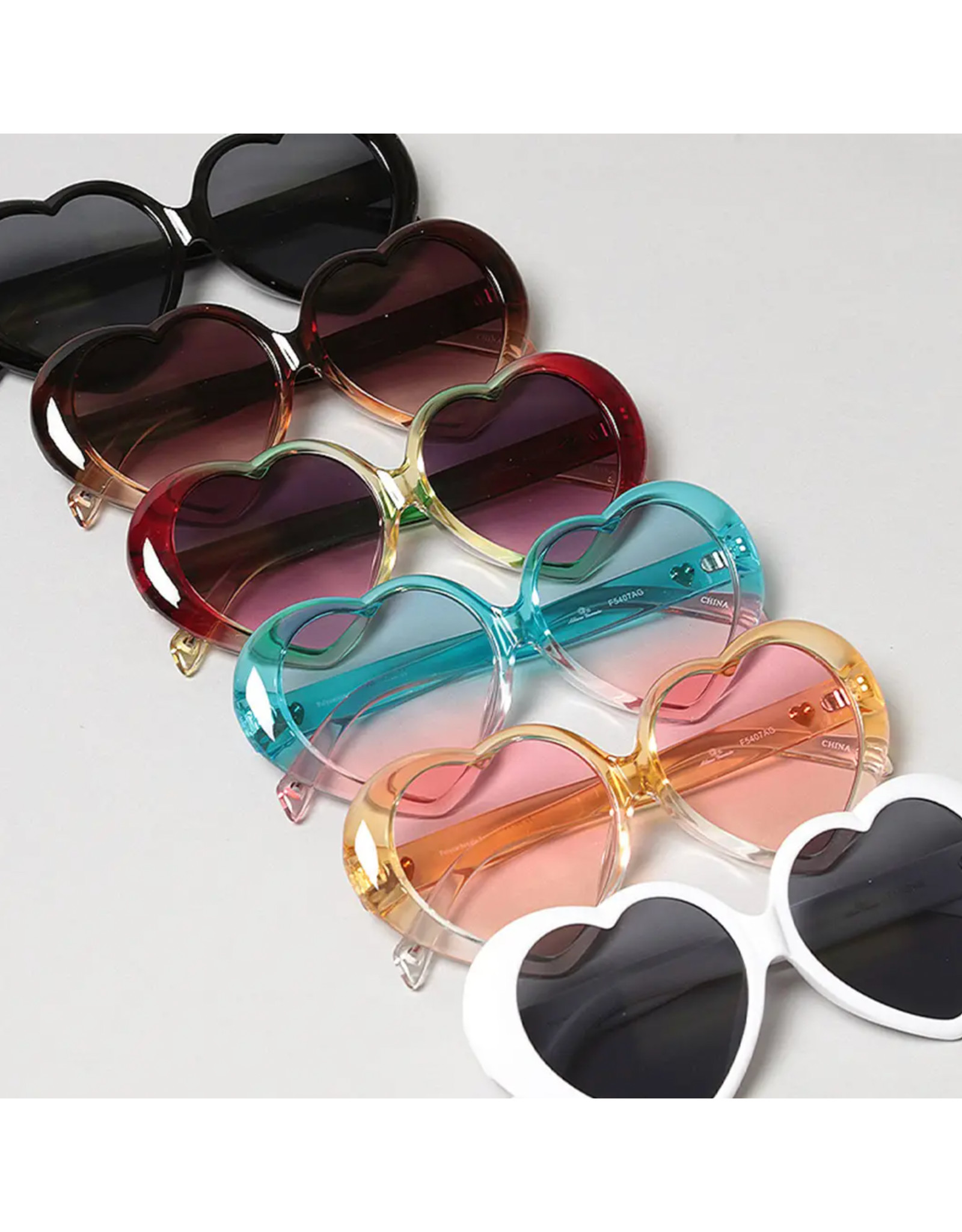 Fashion City Heart Shaped Frame Sunglasses (Assorted Colours)