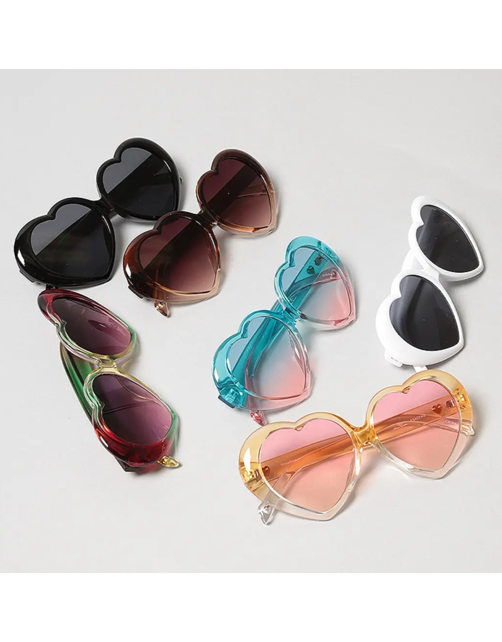 Fashion City Heart Shaped Frame Sunglasses (Assorted Colours)