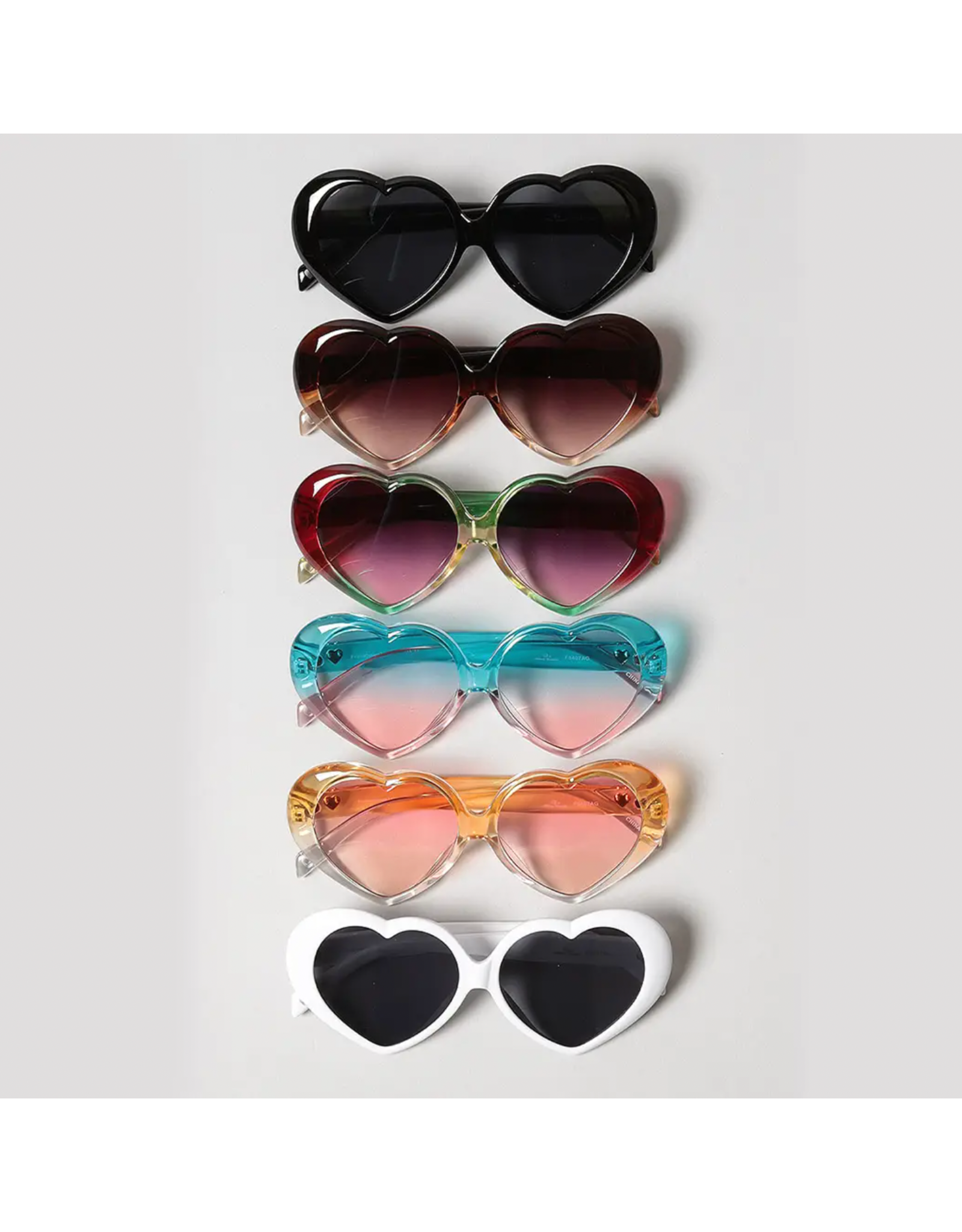 Fashion City Heart Shaped Frame Sunglasses (Assorted Colours)