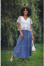 Papillon Papillon - Short Sleeve Crochet Cardigan (White)