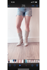 Let's See Style Alice 12 knee height rhinestone western boot (Silver)
