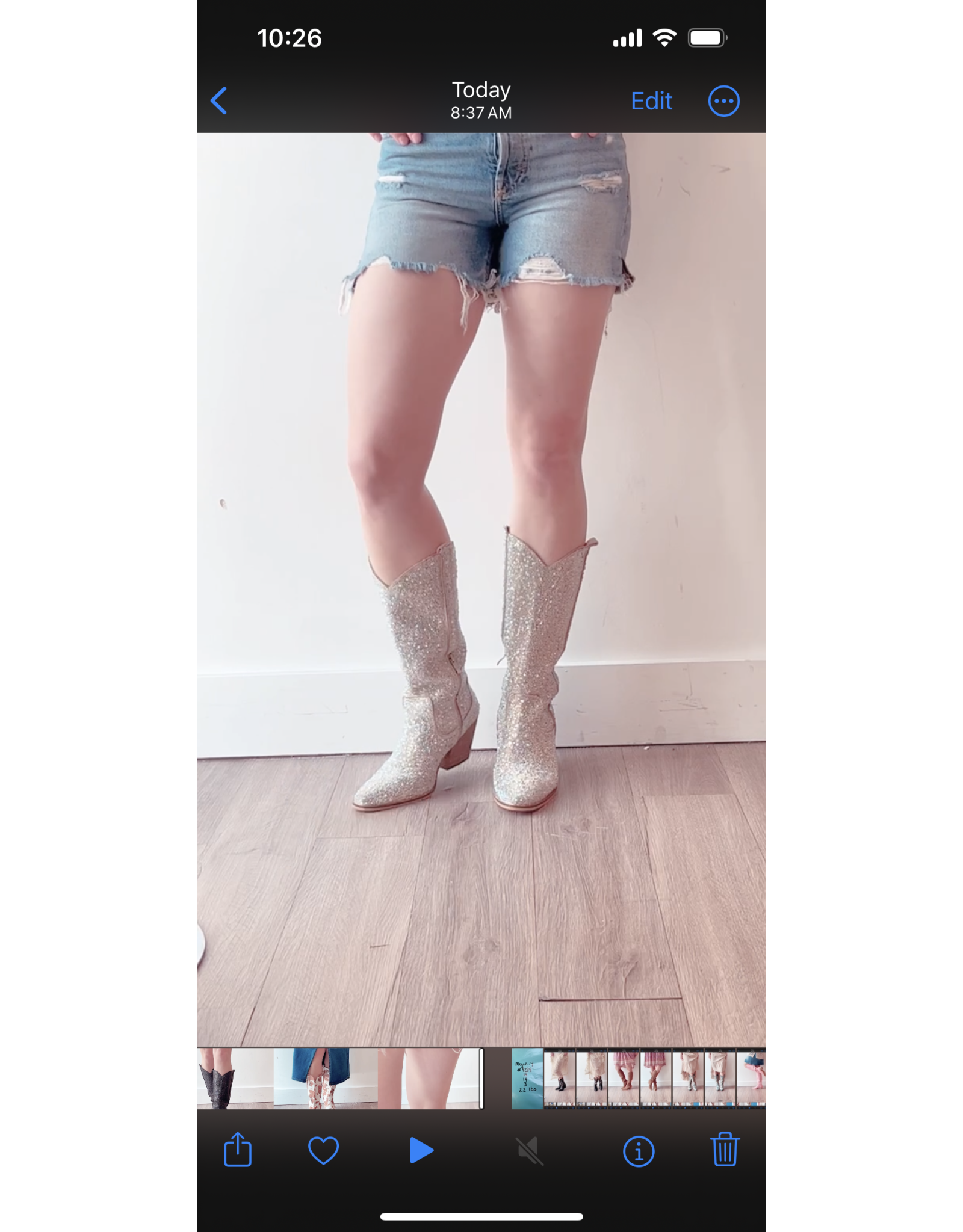 Let's See Style Alice 12 knee height rhinestone western boot (Silver)