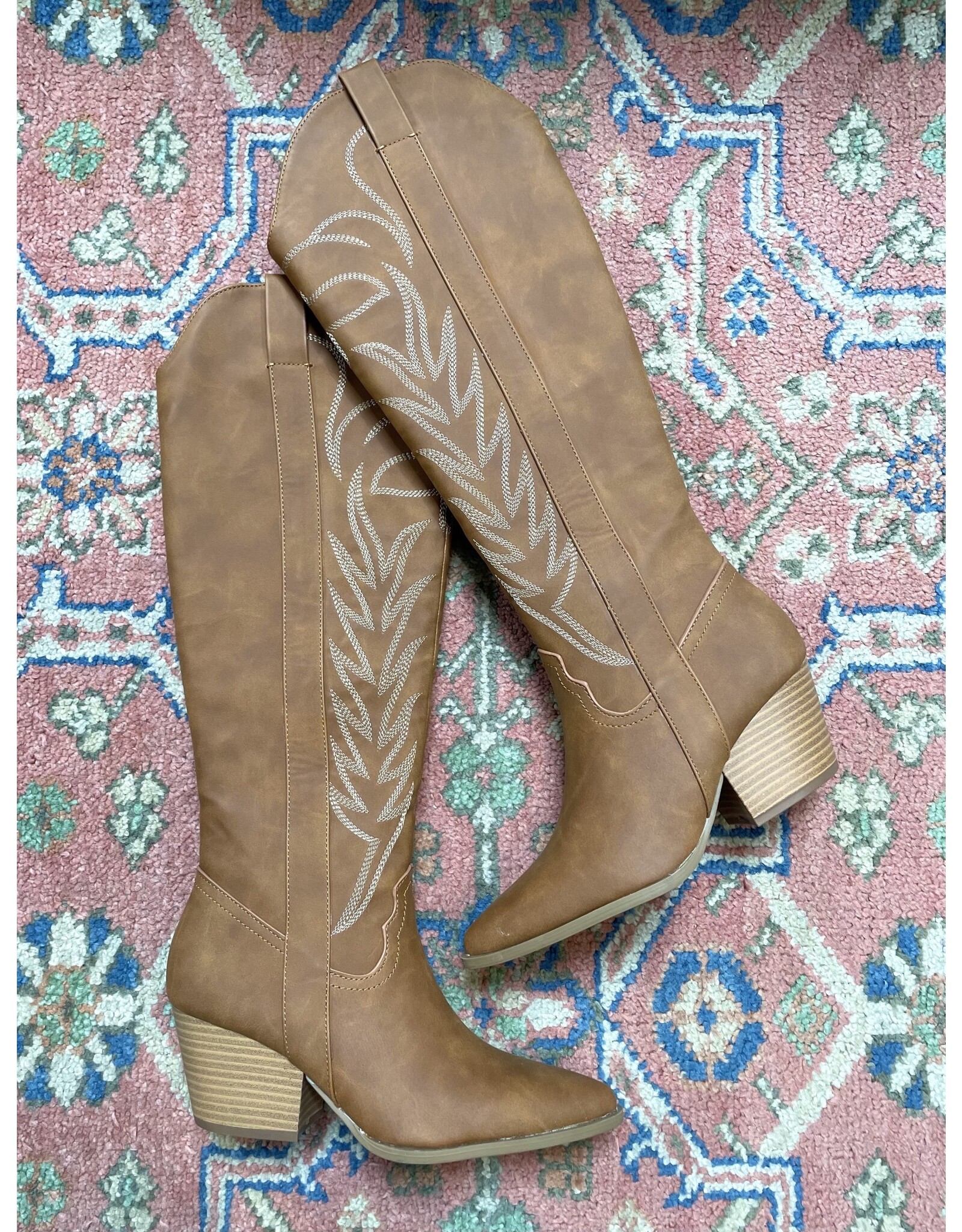 Qupid Vaca 35 western boot (chestnut nubuck)