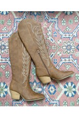 Qupid Vaca 35 western boot (chestnut nubuck)