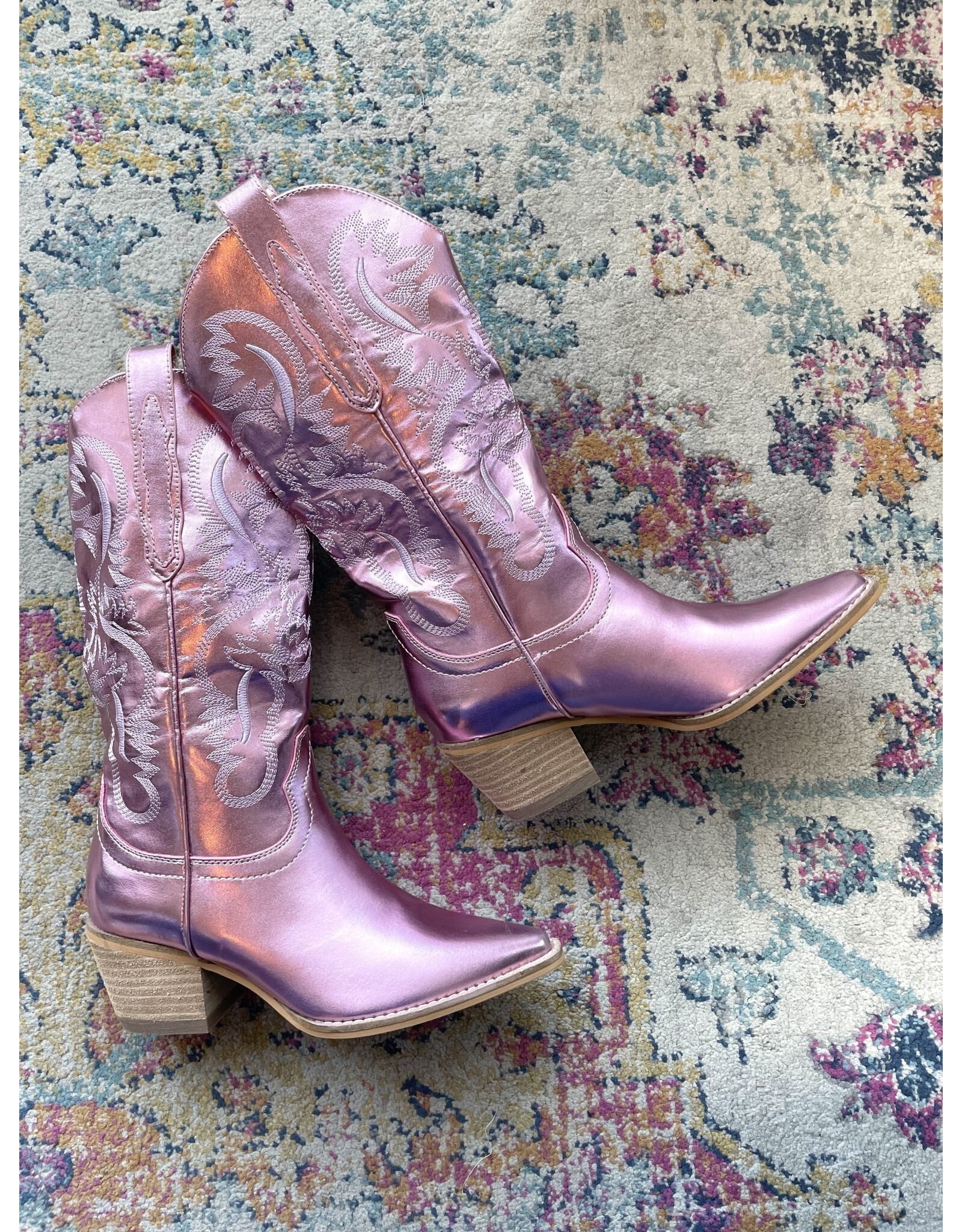 Let's See Style Hanan western boot (Pink metallic)