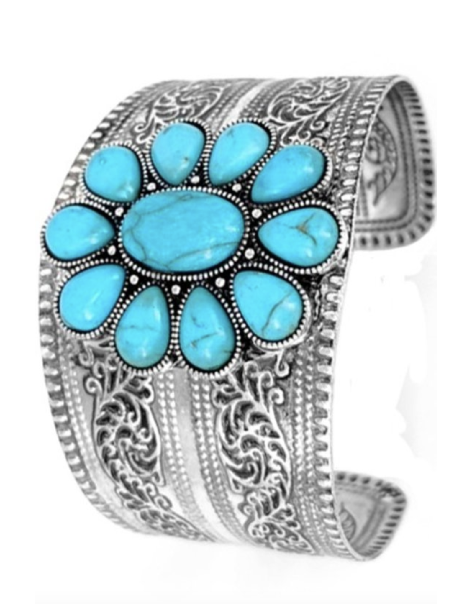 Blandice Western concho gemstone flower cuff