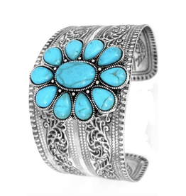 Blandice Western concho gemstone flower cuff