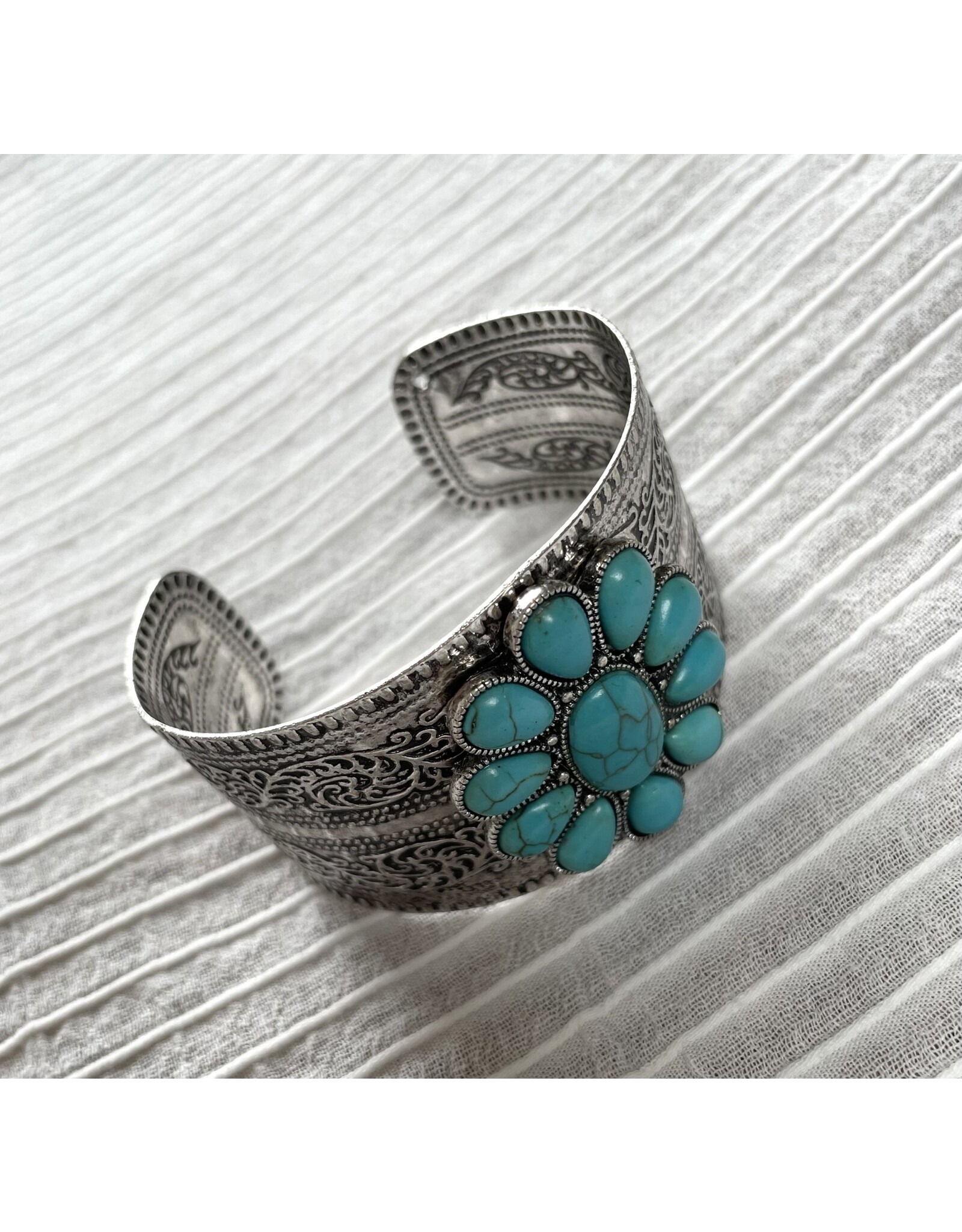 Blandice Western concho gemstone flower cuff