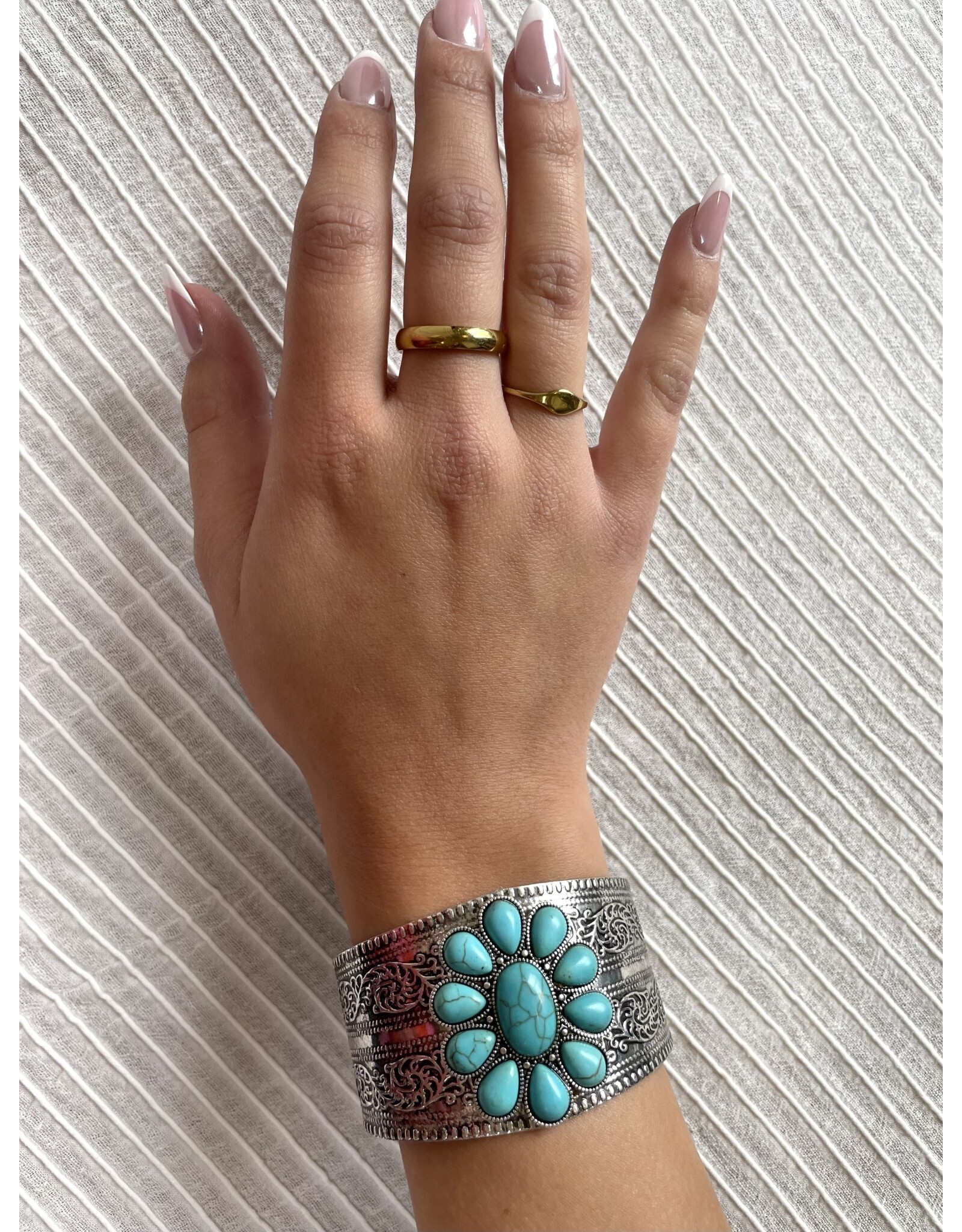 Blandice Western concho gemstone flower cuff