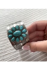 Blandice Western concho gemstone flower cuff