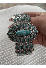 Blandice Turquoise oval cluster stretch bracelet
