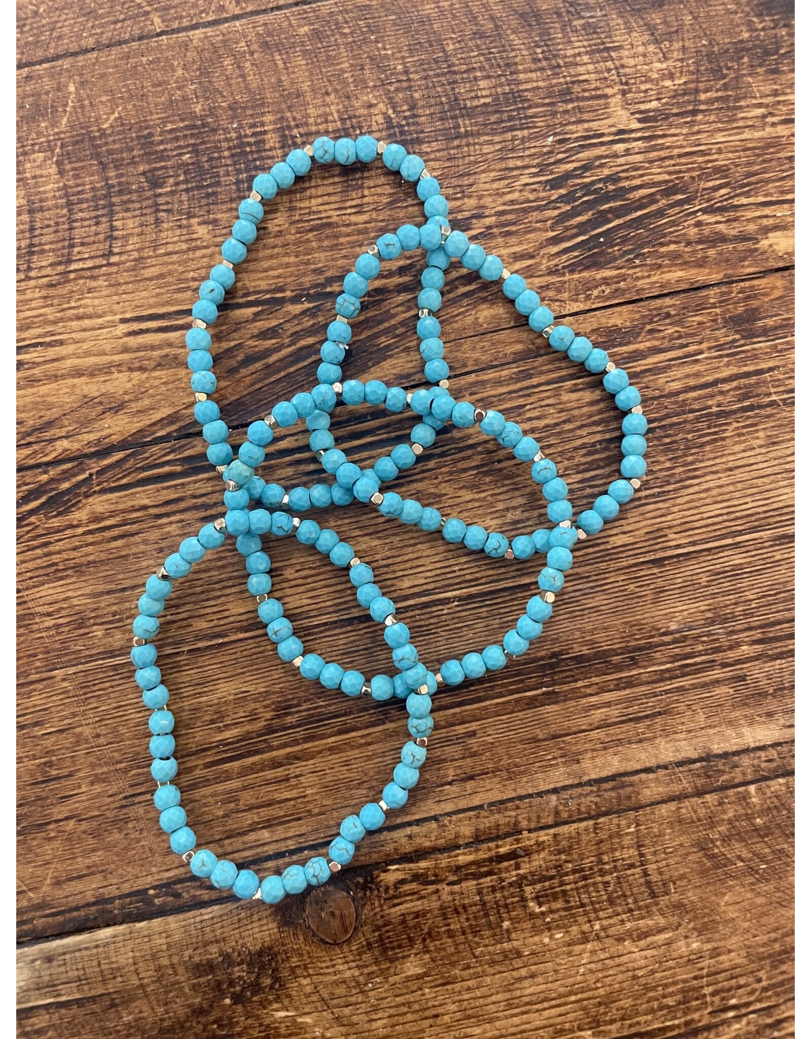Blandice Turquoise and gold bead bracelet