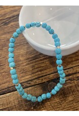 Blandice Turquoise and gold bead bracelet