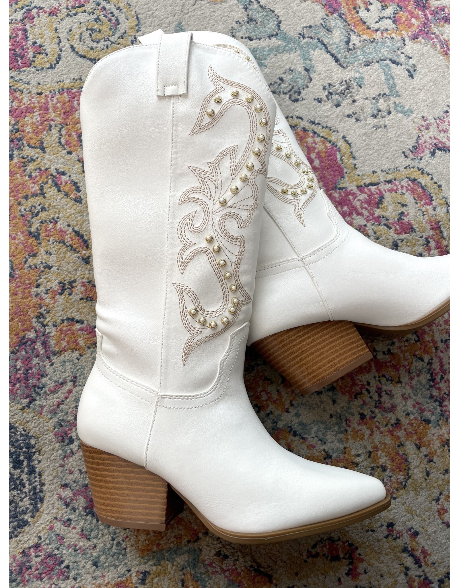 Qupid Vaca - Pearl western boot