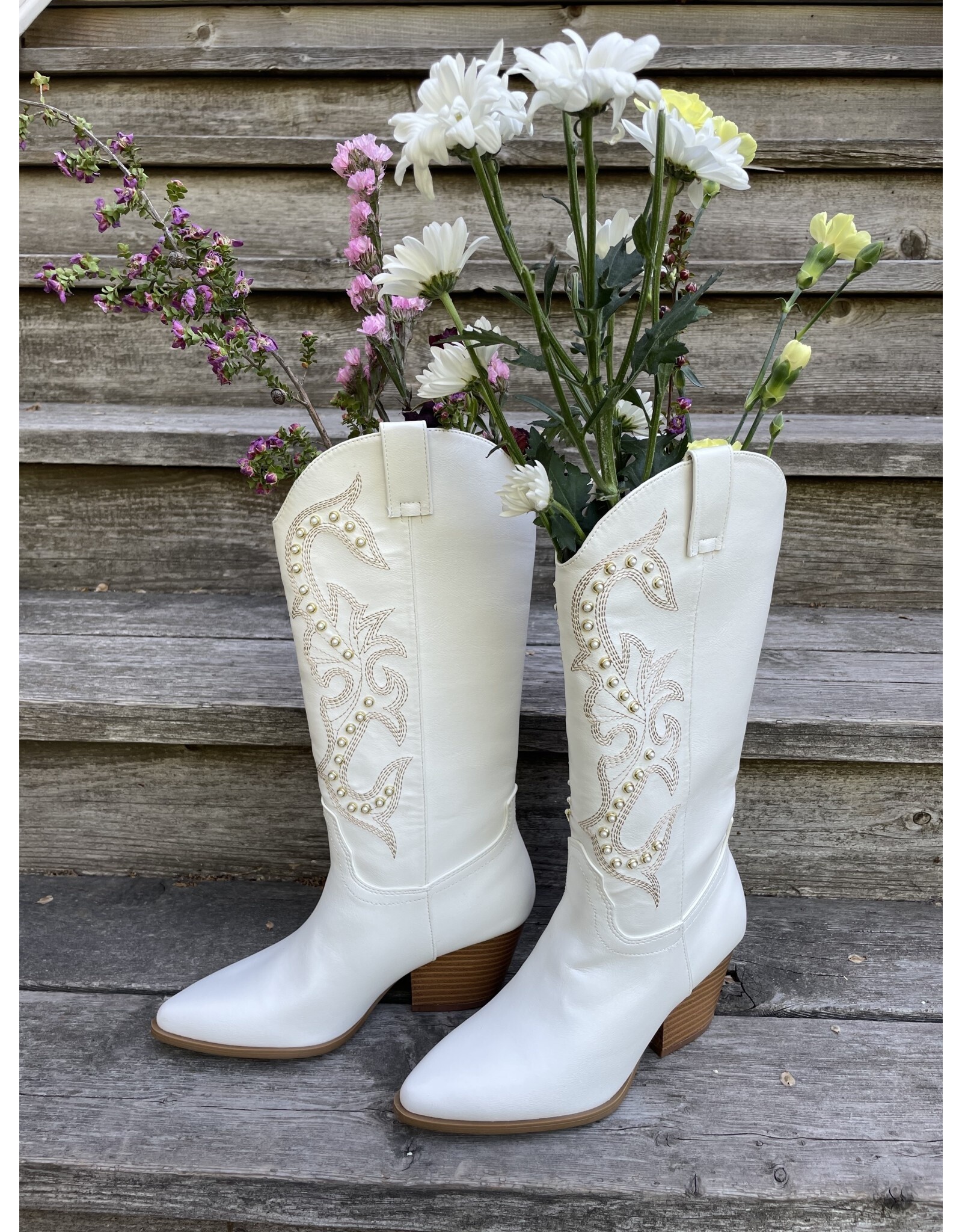 Qupid Vaca - Pearl western boot