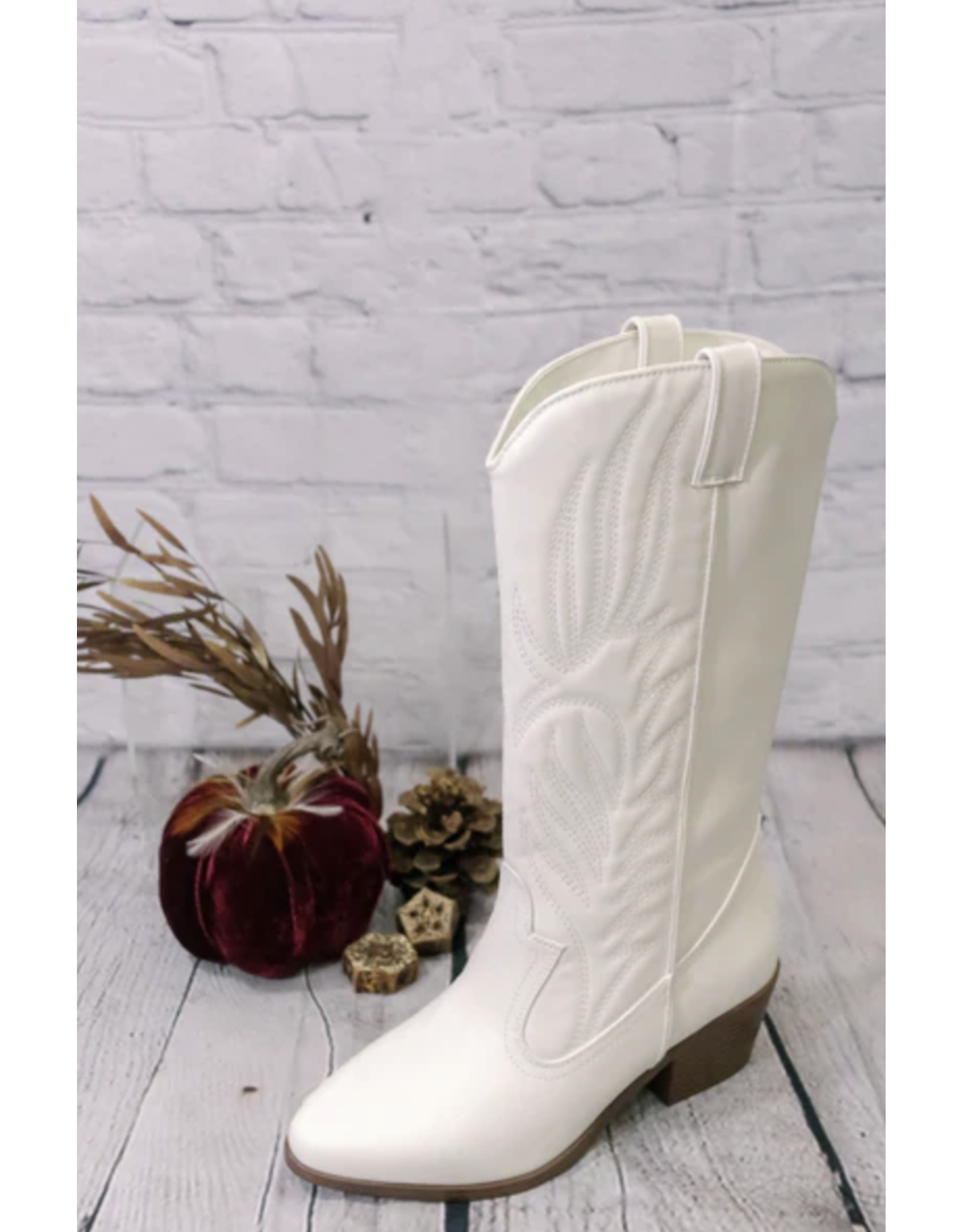 Qupid Montana western boot (White Crinkle)
