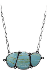 Blandice Triple turquoise cluster pendant necklace