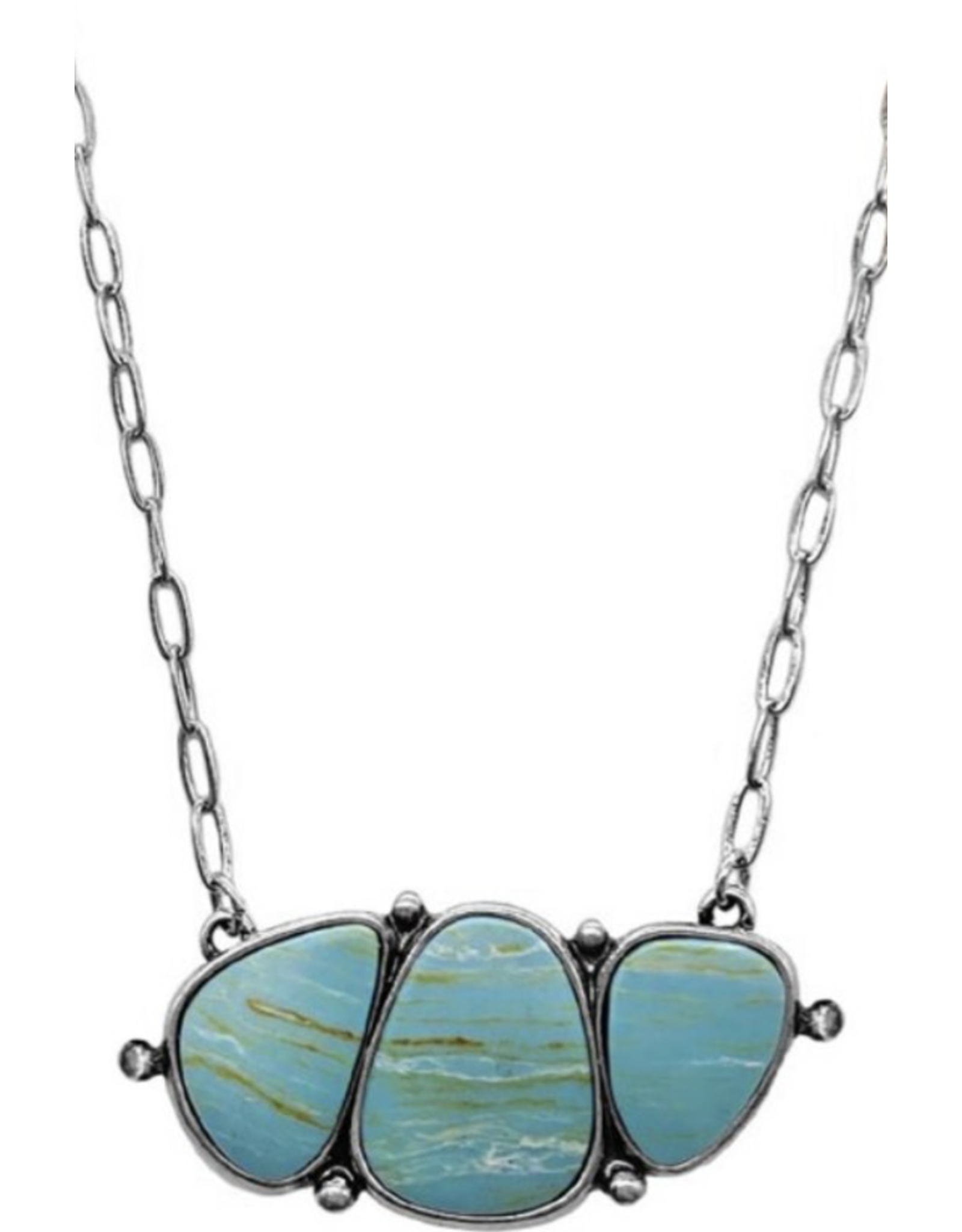 Blandice Triple turquoise cluster pendant necklace