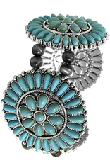 Blandice Stretch bracelet with round turquoise clusters