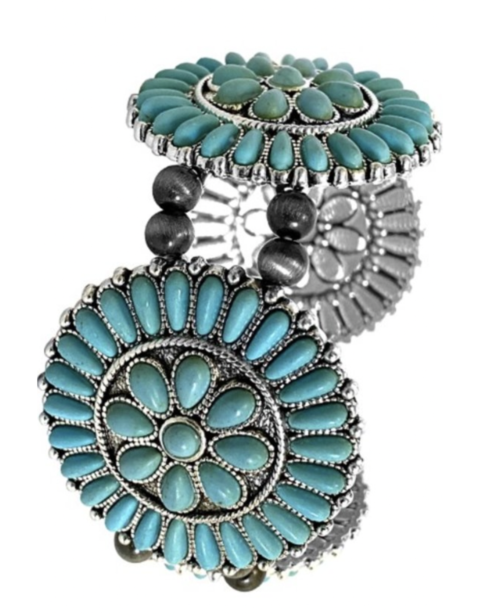 Blandice Stretch bracelet with round turquoise clusters