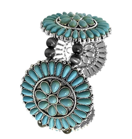Blandice Stretch bracelet with round turquoise clusters