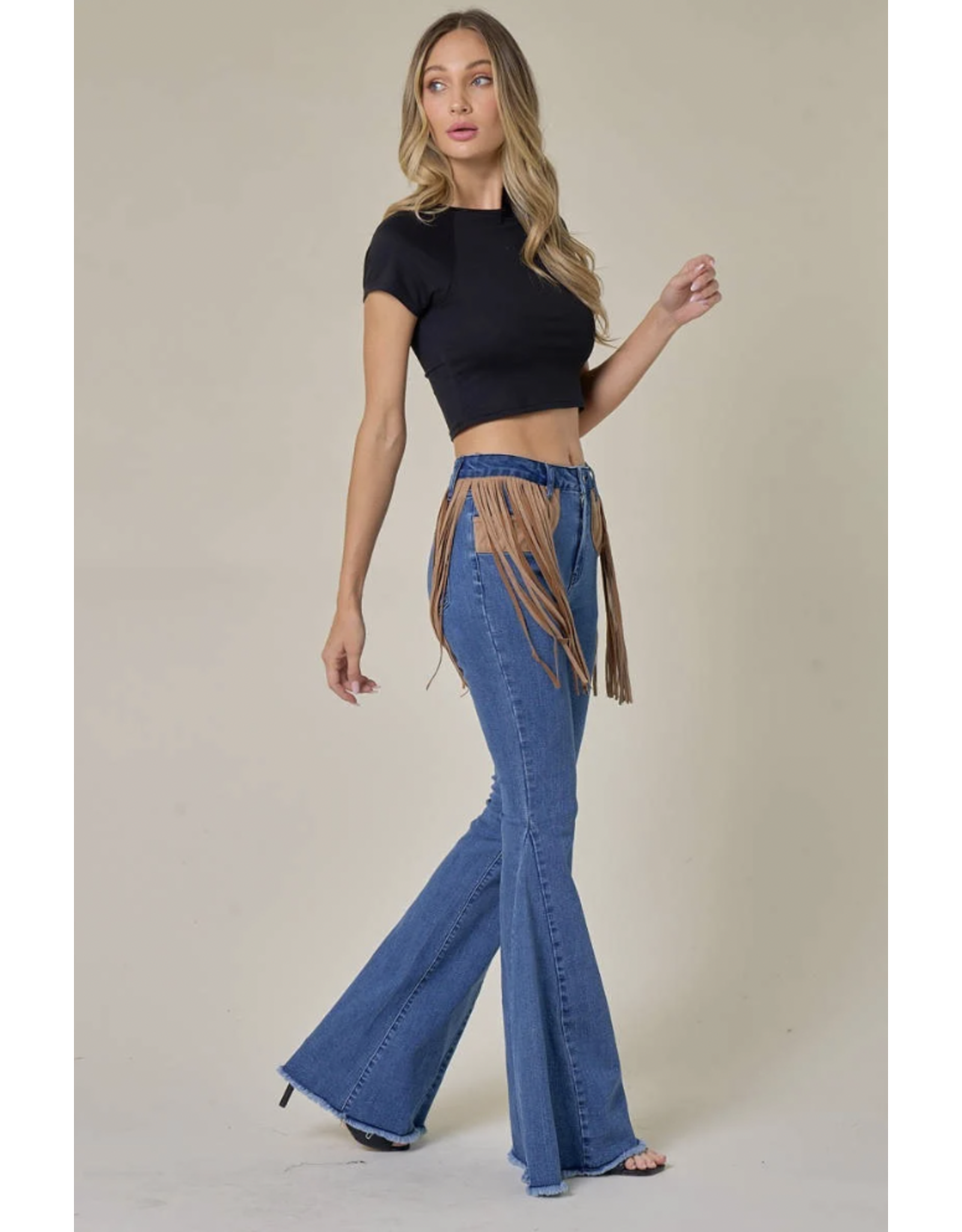 Saints & Hearts Saints & Hearts - Flare jeans with hip fringe