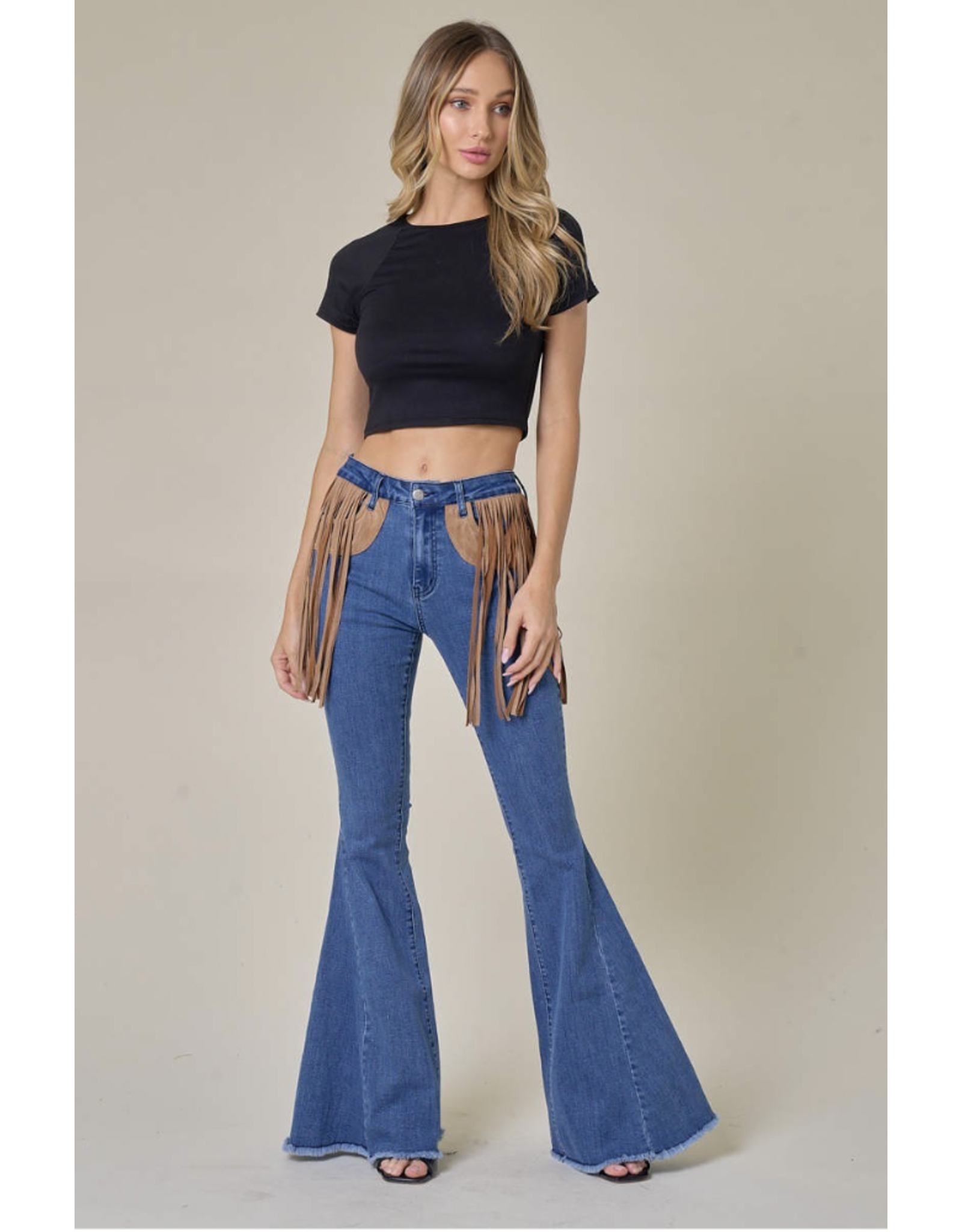Saints & Hearts Saints & Hearts - Flare jeans with hip fringe