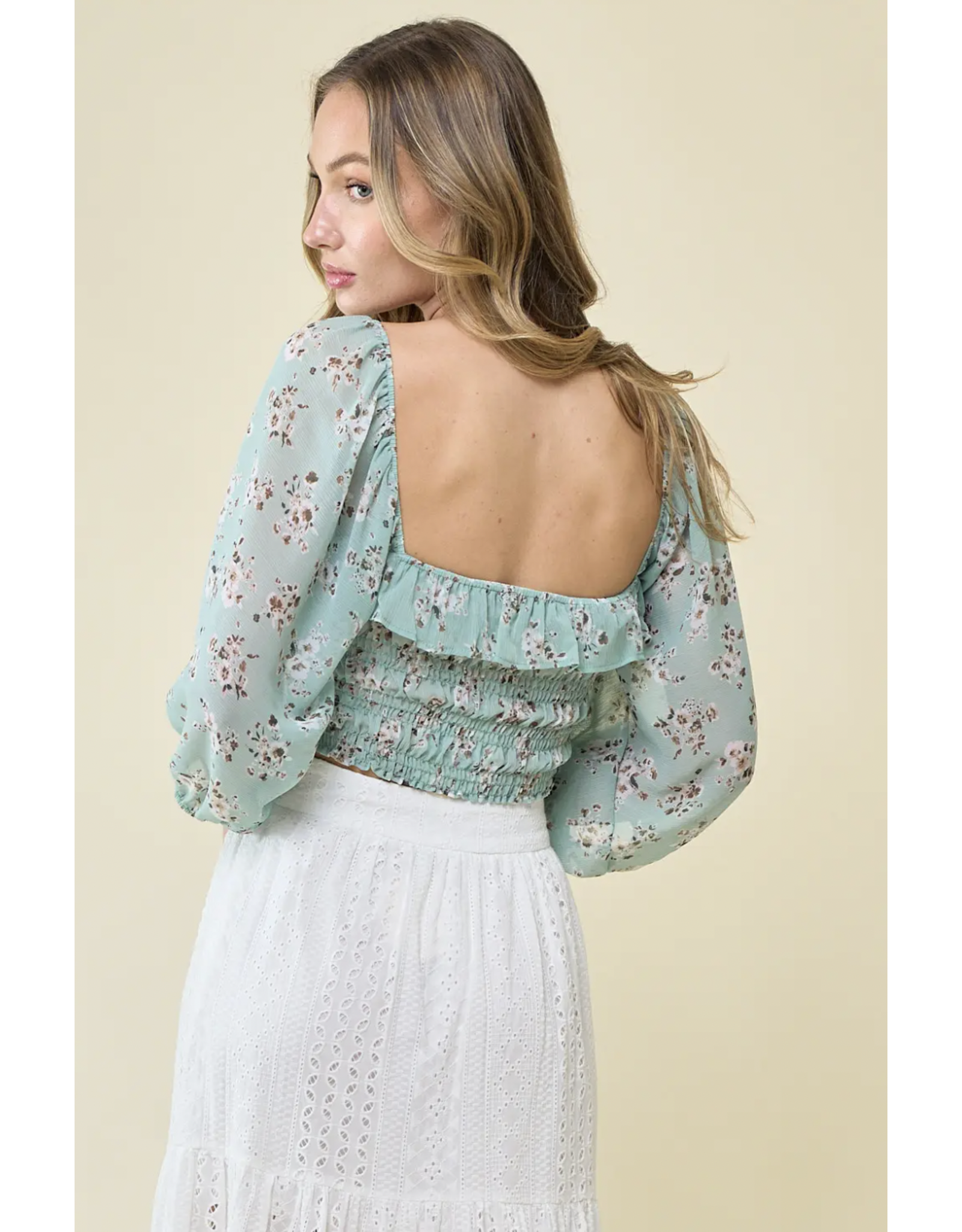 Saints & Hearts Saints & Hearts - Smocked top (sage)