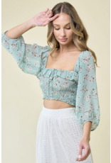 Saints & Hearts Saints & Hearts - Smocked top (sage)
