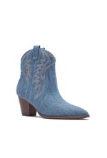 Qupid Zane 72 blue denim western bootie