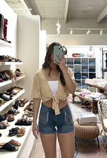 Vocal Vocal - Denim shorts with rhinestone fringe