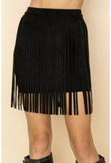 Vocal Vocal - Suede mini with fringe (Black)