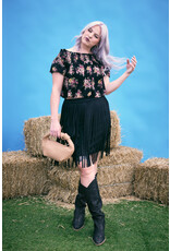 Vocal Vocal - Suede mini with fringe (Black)