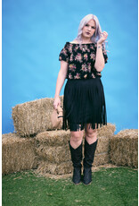 Vocal Vocal - Suede mini with fringe (Black)
