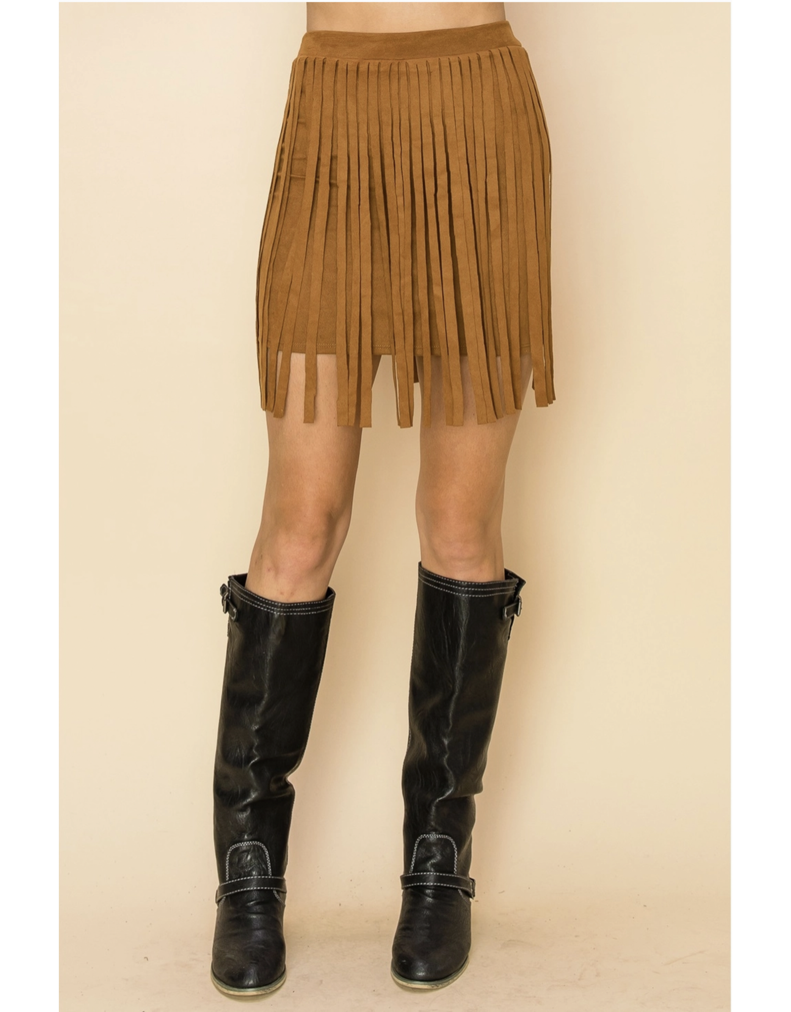 Vocal Vocal - Suede mini with fringe (Camel)