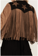 Vocal Vocal - Western jacket with long fringe and stars (Brown)