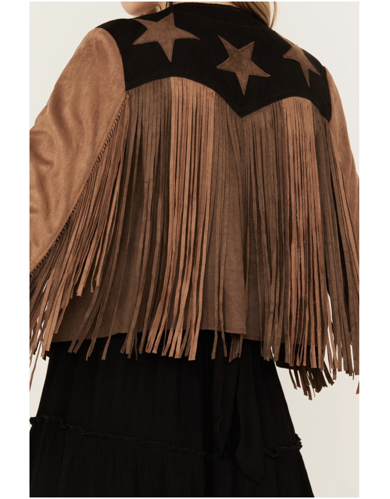 Vocal Vocal - Western jacket with long fringe and stars (Brown)