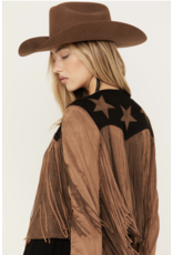 Vocal Vocal - Western jacket with long fringe and stars (Brown)