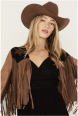 Vocal Vocal - Western jacket with long fringe and stars (Brown)