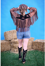 Vocal Vocal - Western jacket with long fringe and stars (Brown)