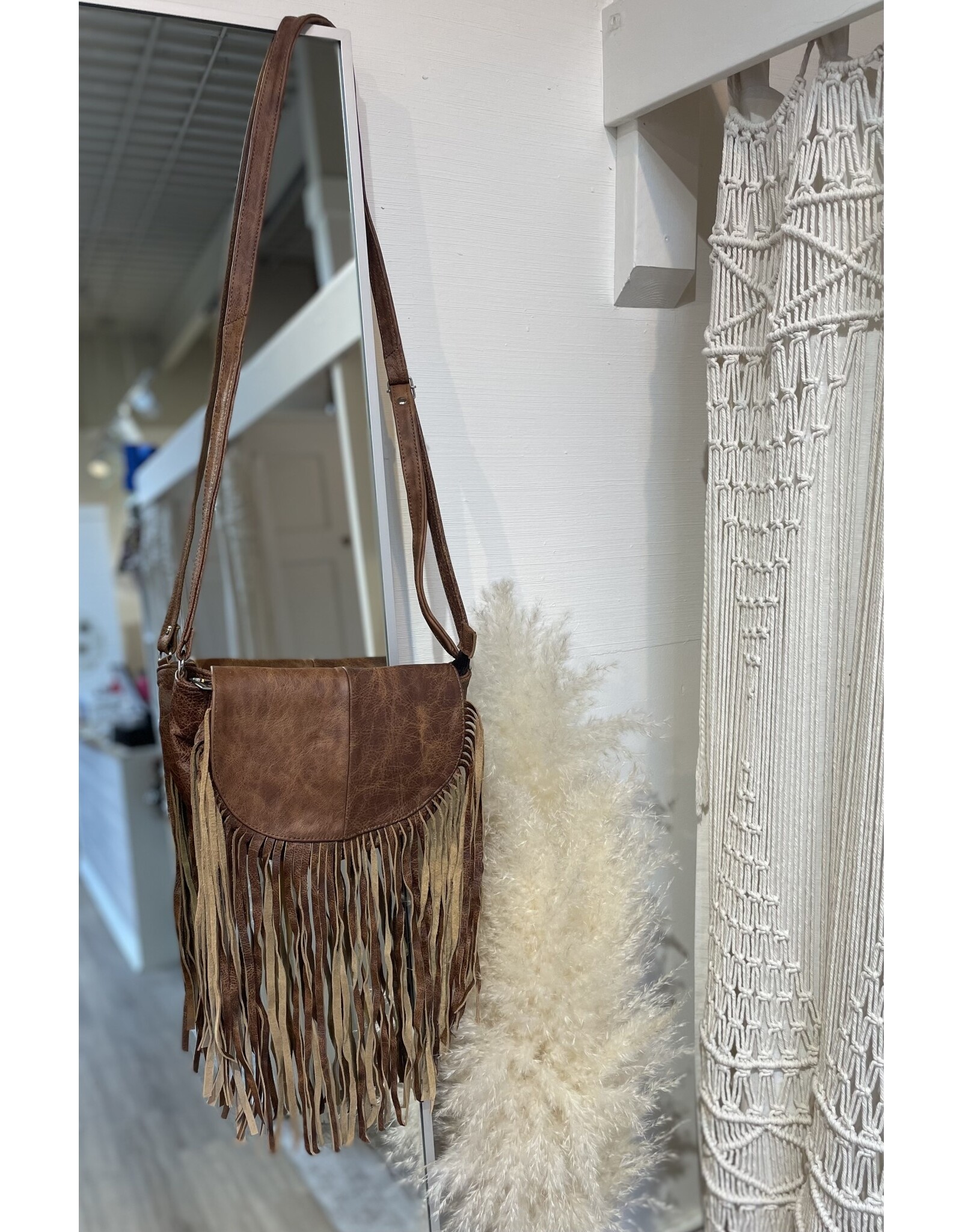 Bo Bags Bo Bags - Half Moon Leather Hobo Bag (Tan)