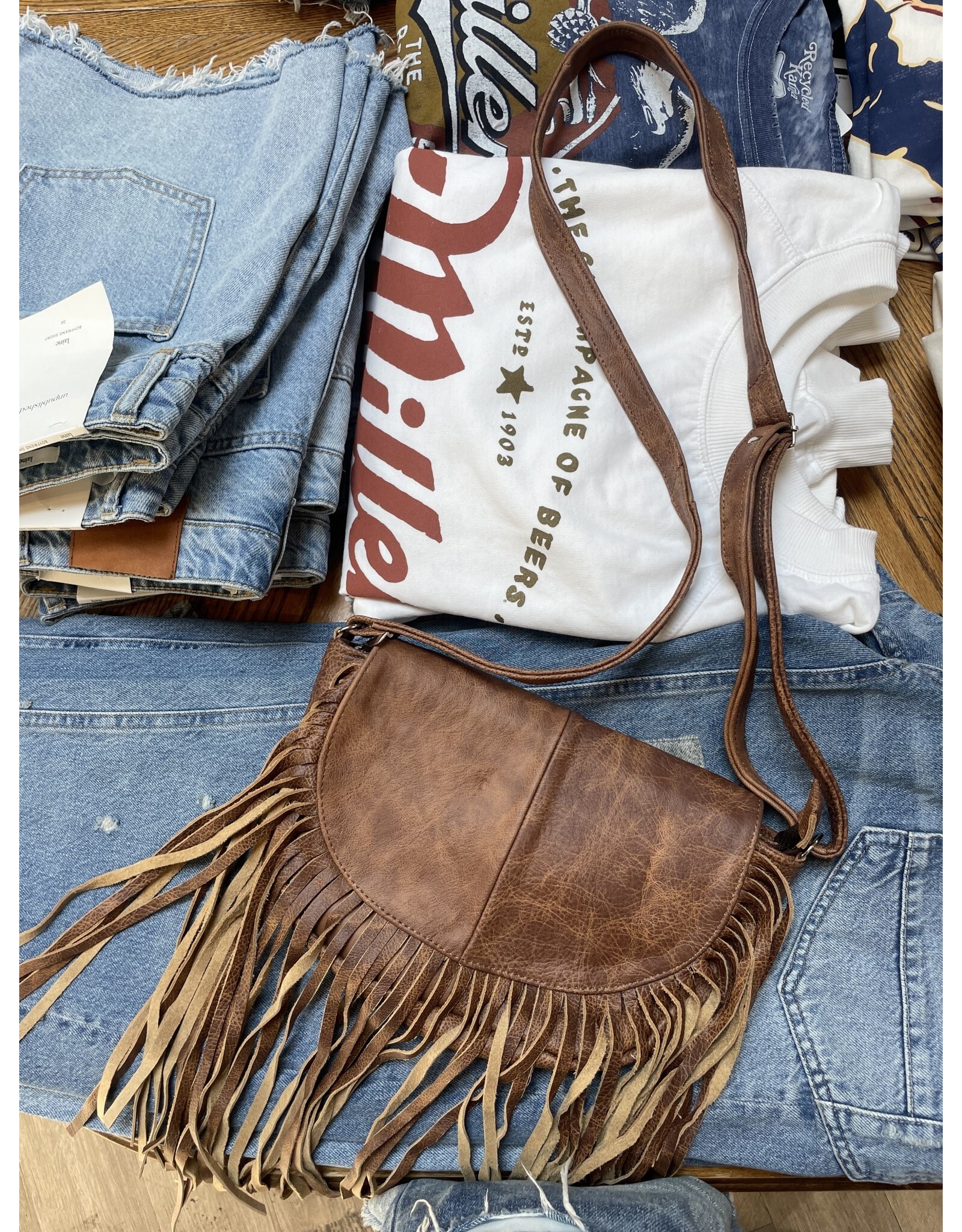 Bo Bags Bo Bags - Half Moon Leather Hobo Bag (Tan)