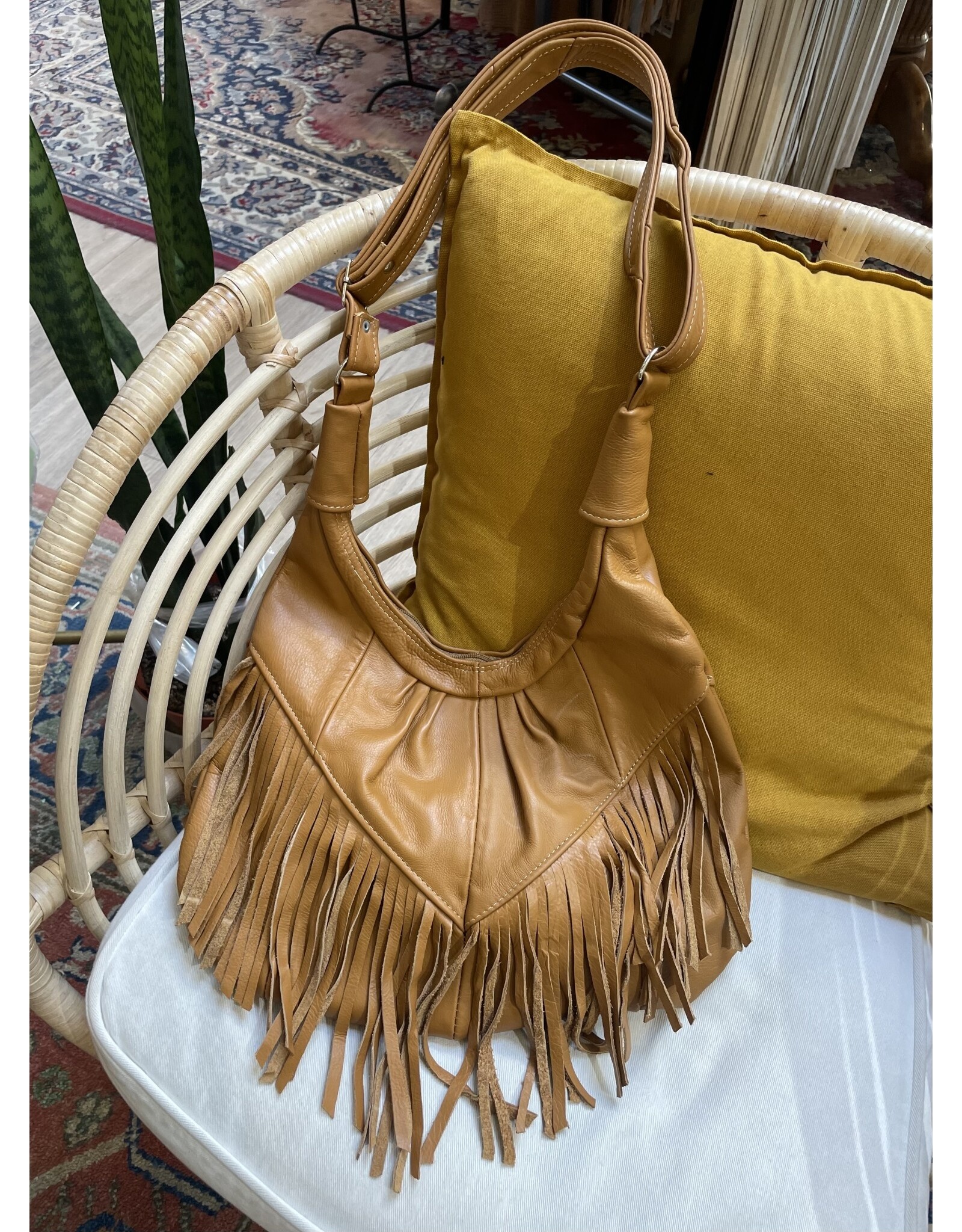Bo Bags Bo Bags - Leather Fringe Handbag  (Camel)