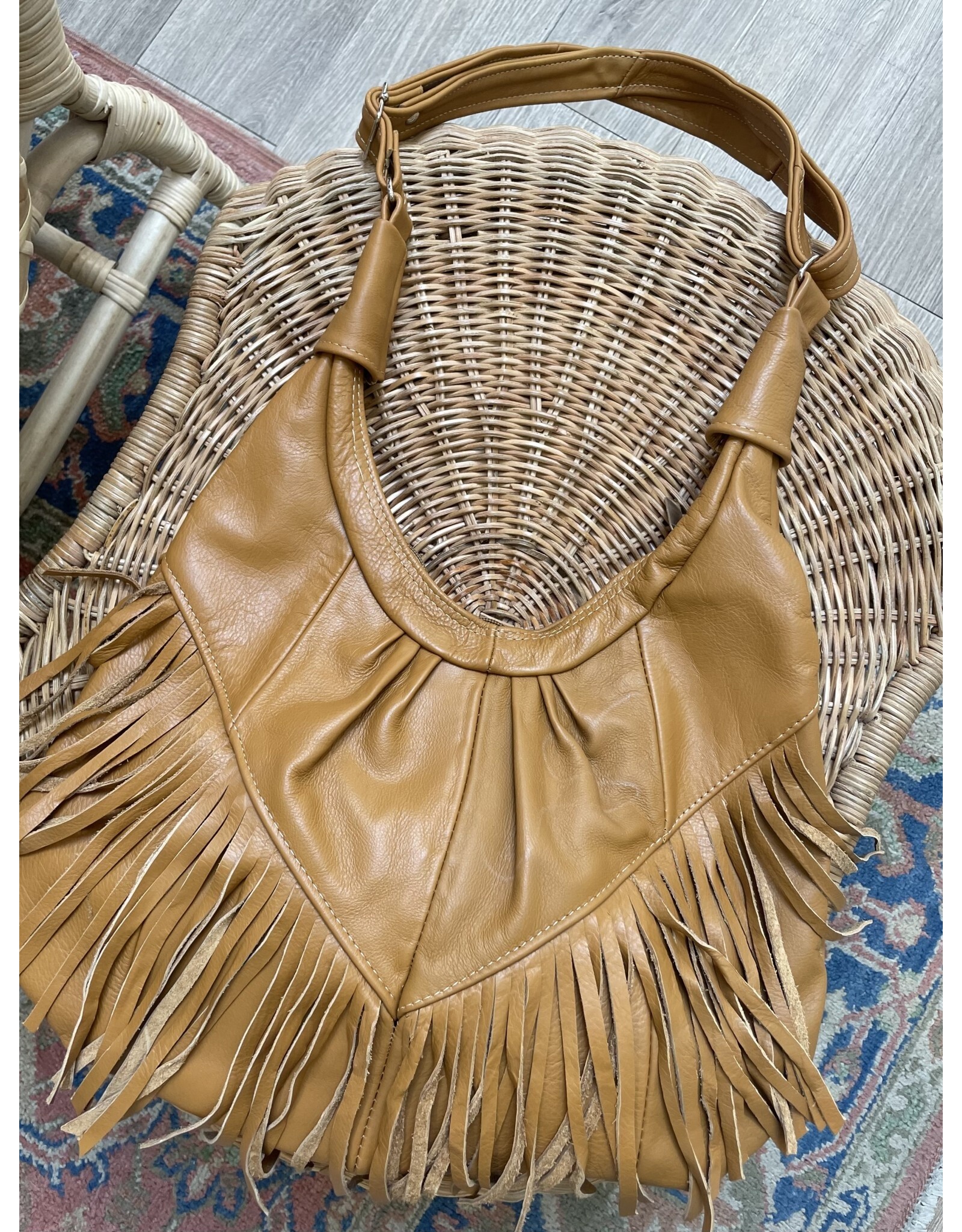 Bo Bags Bo Bags - Leather Fringe Handbag  (Camel)