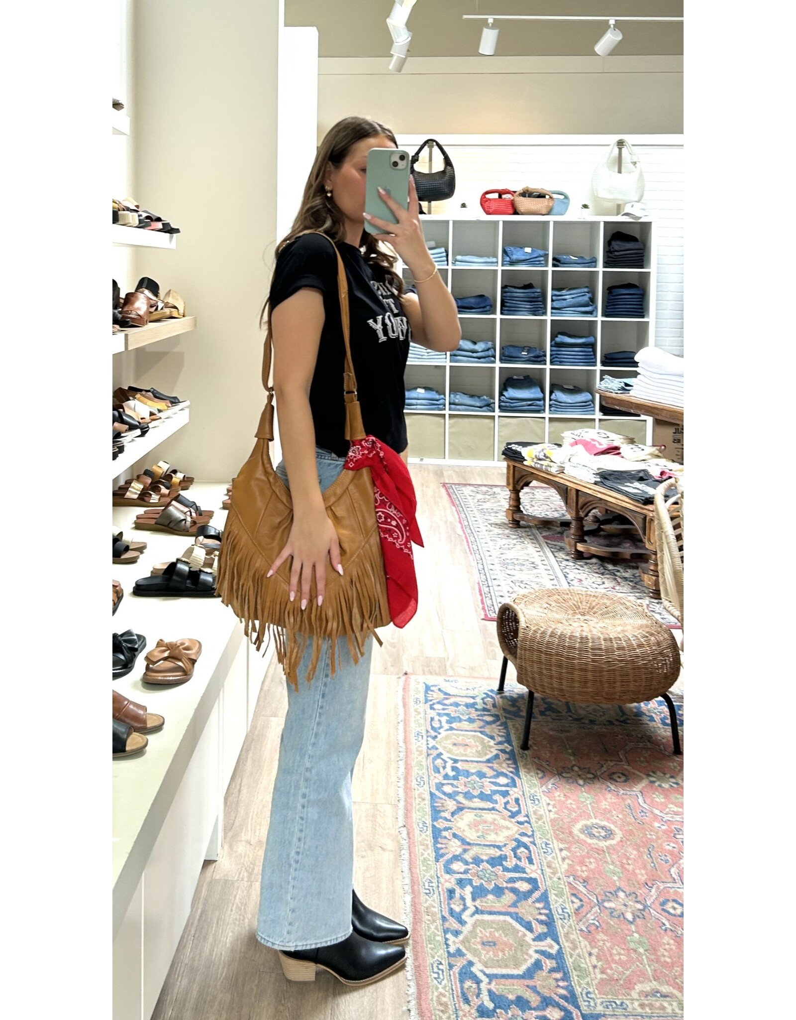 Bo Bags Bo Bags - Leather Fringe Handbag  (Camel)