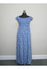 Papillon Papillon - Cap Sleeve Off The Shoulder Dress With Smocked Bodice (Blue)