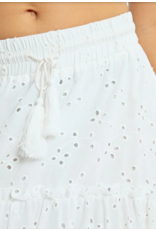 Molly Bracken Molly Bracken - Tiered Eyelet Prairie Skirt (White)
