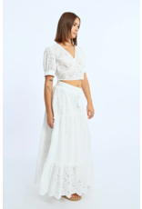 Molly Bracken Molly Bracken - Tiered Eyelet Prairie Skirt (White)