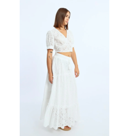 Molly Bracken Molly Bracken - Tiered Eyelet Prairie Skirt (White)